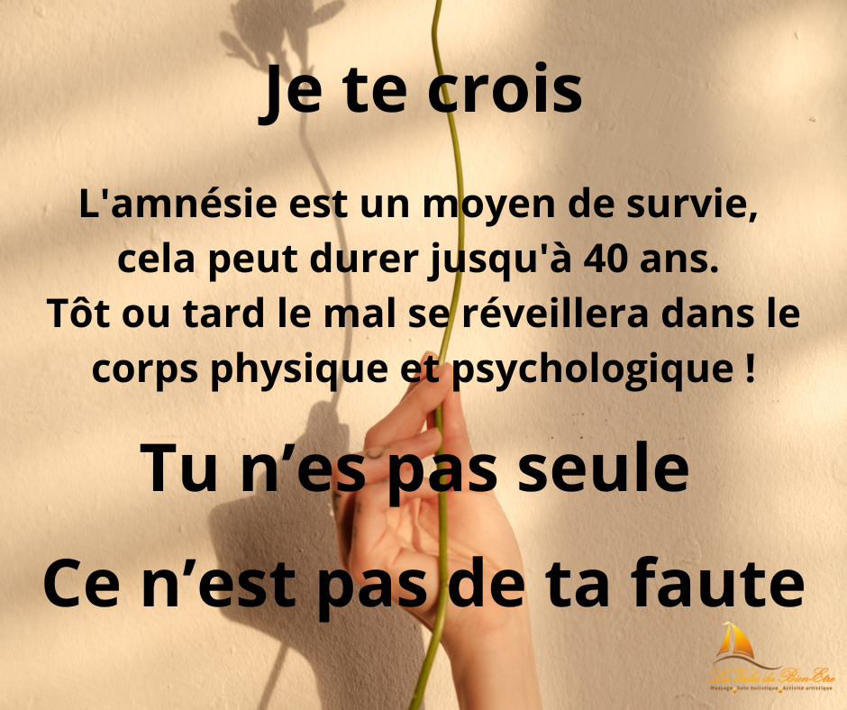 Je te crois Tu n'es pas seule