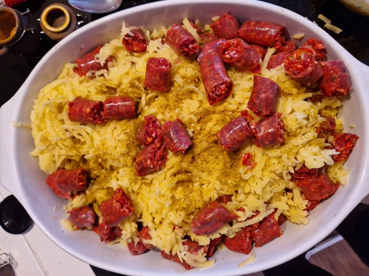 Delices de mes voyages avec saucisses