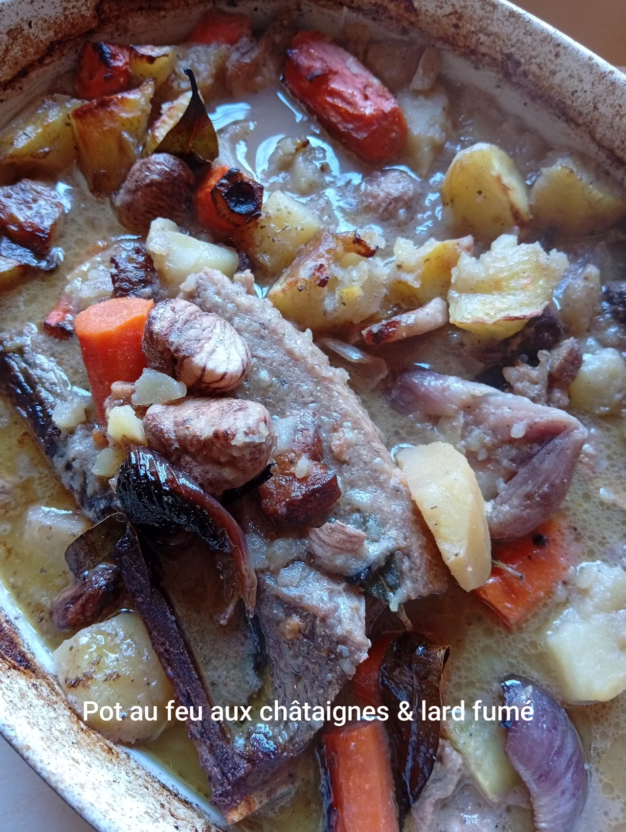 Pot au feu aux chataignes et lard fumé