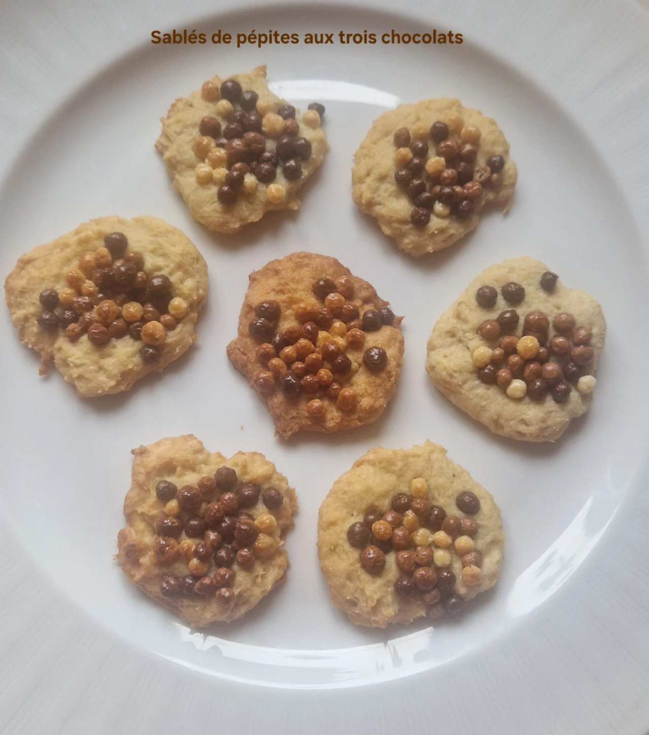Sablés de pépites aux trois chocolats