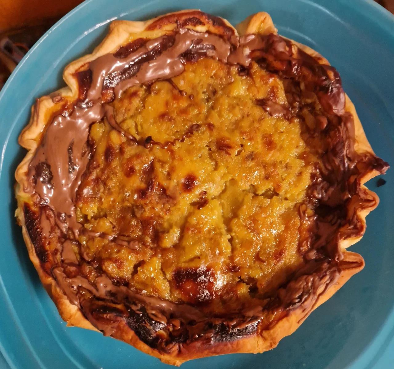 Tarte aux fruits nappage choco noisette
