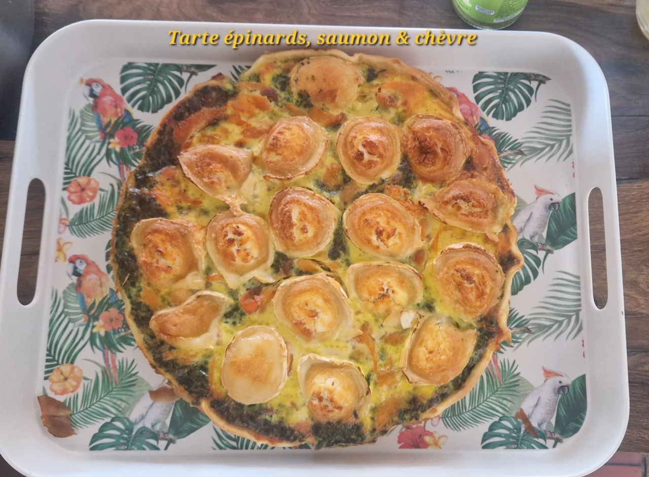 Tarte épinards saumon et chevre